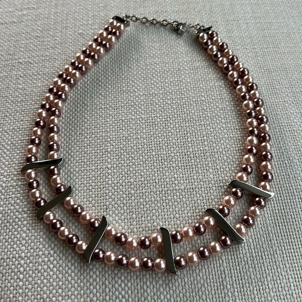 Misaki purple pearl two strings necklace